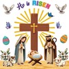 Maqiauly Easter Bulletin Board Decorations He Is Risen Cross Church
