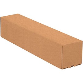 Partners Brand PM3325K Square Mailing Tubes, 3" Width, 3" Height, 25" Length, Kraft (Pack of 25)