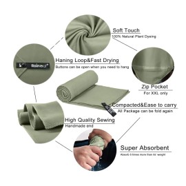 Rainleaf Microfiber Towel Perfect Travel And Gym And Camping Towel. Quick Dry -