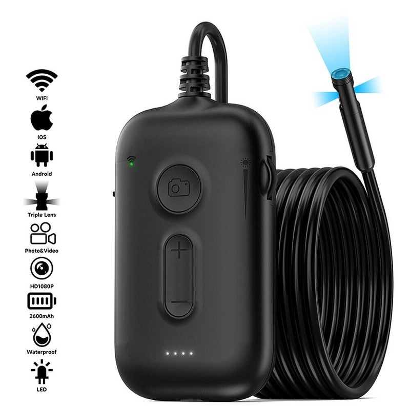 산업용 내시경 WIFI 파이프 카메라 단일 초점 2600MAH 방수 트리플