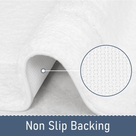 LOCHAS Bathroom Rugs, 24" x 70" Long Bath Rug, Non Slip Washable Bath Runner Rug Soft Thick Absorbent Bath Mat for Shower, Shaggy Plush Luxury Large Bathroom Rug, White