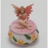 George Chen Mini Pink Flower Fairy Sitting on a Trinket
