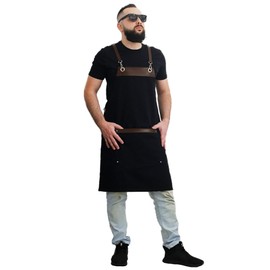 Apron for waiter restaurant barber shop boutique coffee shop bakery with cross strap