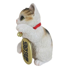 Ebros Japanese Luck and Fortune Charm Beckoning Cat Maneki Neko Figurine with Jingle Collar 6.5" Tall Lucky Cats Collectible Figurine (Calico White)