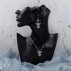 AUEAR, 100 Pack Antique Silver Angel Charms Pendants for DIY Jewelry Making Necklace Bracelet