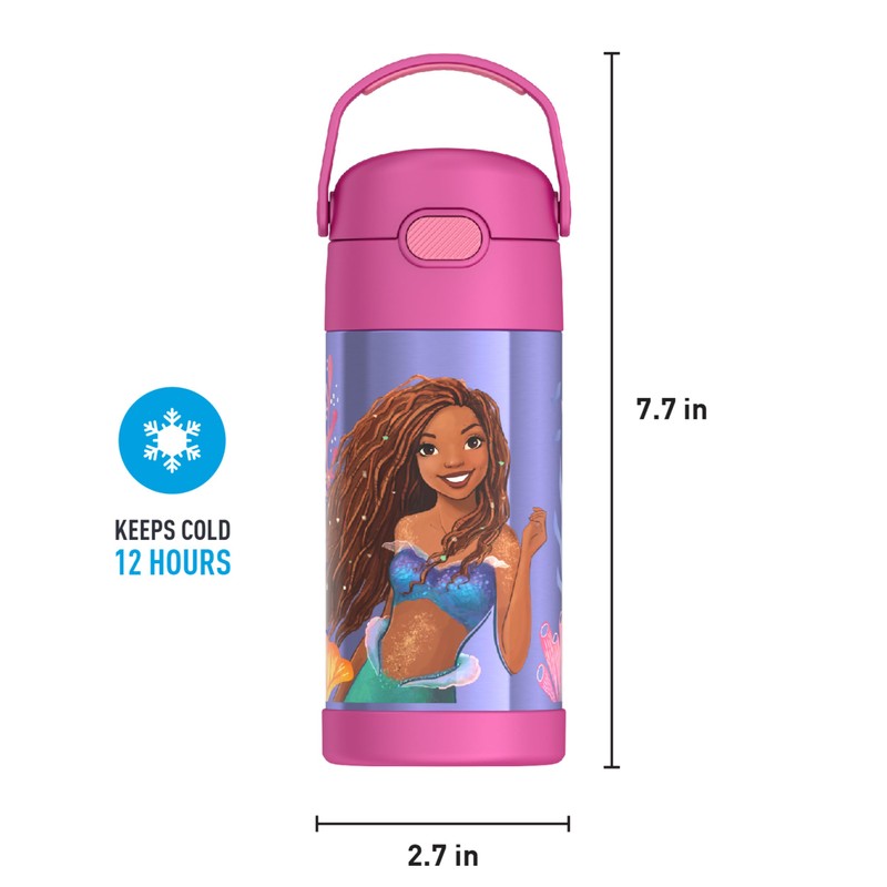 THERMOS FUNTAINER - Botella de pajita para niños, de acero