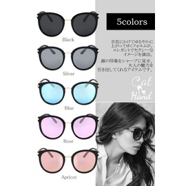 Cat Hand Women's Sunglasses, Polarized Lenses, Fox-Shaped, UV 400, UV Protection, Black