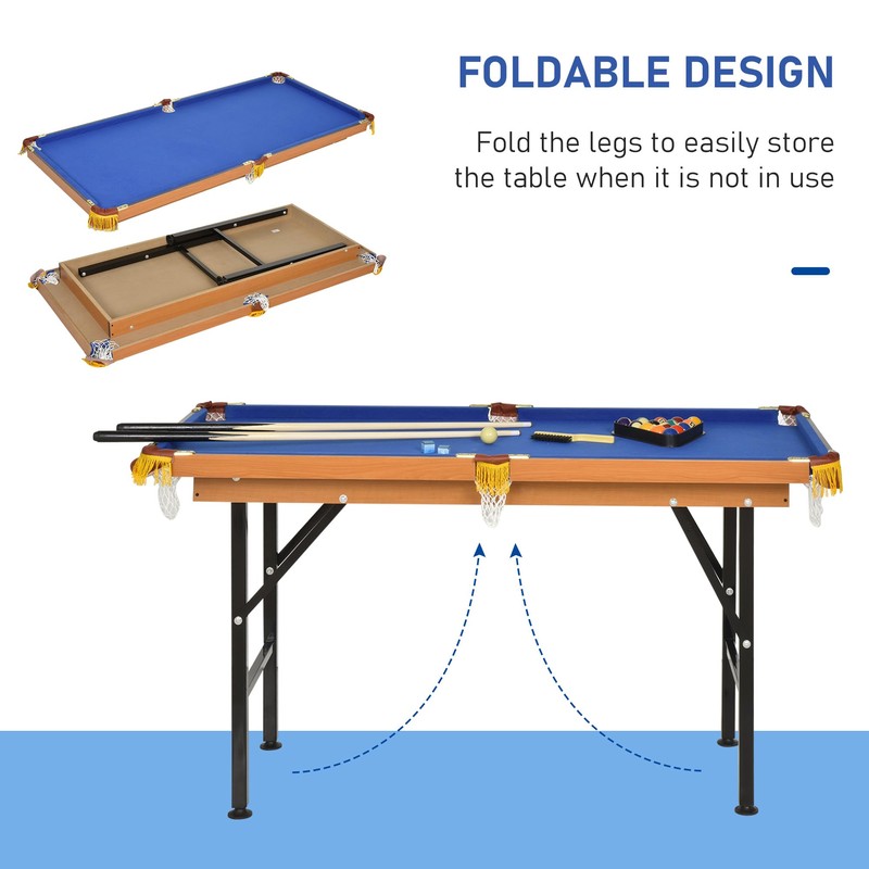 Soozier 55" Portable Folding Billiards Table Game Pool Table for