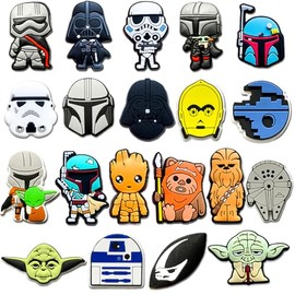 Cartoon Charms for Croc Clog Shoes Decoration, Cartoon Charms Accessories for Adult (Black)