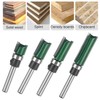 Top Bearing Flush Trim Router Bit, 4 Pcs Pattern Flush