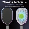 Pro Pickleball Paddle 4-Layer T700SC Raw Carbon Fiber 16MM Reinforced
