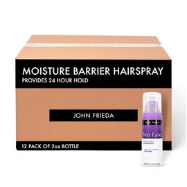 John Frieda Frizz Ease Moisture Barrier Hairspray, Seals Out Moisture with a Protective Barrier, Blocks Frizz, Protects Against Heat, Keeps Hair Straight with Long-Lasting Hold, 2 Oz, Pack of 12