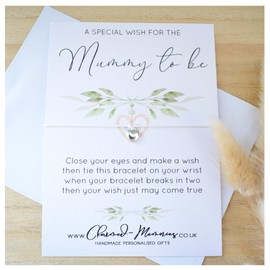 Mummy To Be Wish Bracelet. Green Floral Eucalyptus. Pregnancy Congratulations. New Baby Shower Card. Tibetan Baby Feet Charm. Wish String Cord Bracelet. Modern Greeting Card