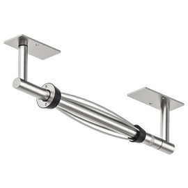 BATHDANCE Paper Towel Holder Under Cabinet, Single Hand Operable Easy Tear Wall Mount with Damping Effect, Self-Adhesive or Drilled for Kitchen Bathroom (Sliver)