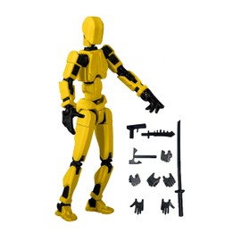 AAGWW Model Doll with Weapon Figure Sketching Articulated Posable Poseable Art Model (Yellow Black)