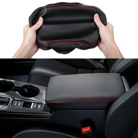 CKE for Honda Civic 2022 2023 2024 with CVT Auto Car Interior Center Console Armrest Cover Armrest Storage Box Lids Seat Cover Protector for Honda Civic Accessories -Black (Red line)