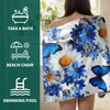 GAIIIIYOU Blue Wildflowers Butterfly Bath Towel - Daisy Floral Beach
