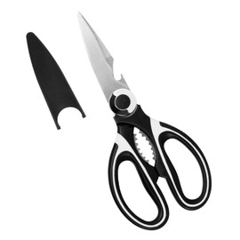 Albert Austin Multipurpose Sharp Kitchen Scissors with Protective Cover Stainless Steel Rust Resistant Blades Food Scissors with Nut Cracker Bottle Opener Scale Scraper for Cutting Meat Chicken Fish