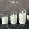 LEDHOLYT Rechargeable Flameless Glass Pillar Candles–Gifts for Women–Set of 3,