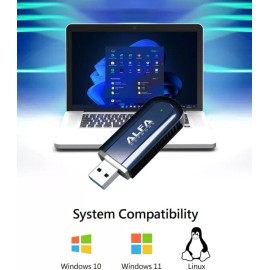 ALFA AWUS036AXER 802.11ax WiFi 6 1200 Mbps Dual Band 2x2 MIMO WiFi USB Dongle
