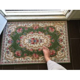 Acrylic Non-Slip Stair Runners Rug Stair Treads Carpet Stair Landing Door Mat Custom Size(Door Mat-60x90cm 24x35, Green)