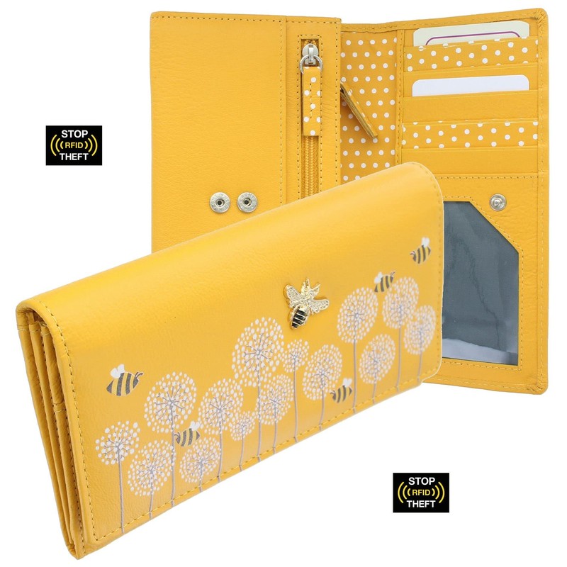 Mala Leather Moonflower Collection Leather Flap Over Purse RFID Blocking