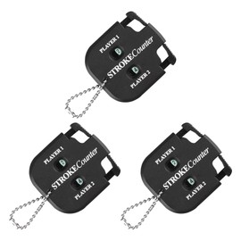 3 Pack Portable Golf Stroke Counter with Key Chain, 2 Player Shot Score Clicker Counter Handheld Small Digital Tally Counter for Golf Game Scoring Keeper Pitch Men Women (3)