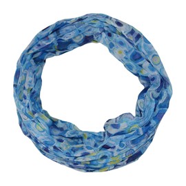 beybey® Trance Edition Women's Silk Loop Scarf in Beautiful Colours - a Silk Scarf to Fall in Love with, Art blue