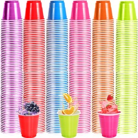 CACASO 600 Pack Plastic Shot Glasses,2oz Plastic Shot Cups,Disposable Shot Cups for Party,Multicolor Mini Party Cups for Drinking Tasting Serving Samples Birthday Party Supplies Picnic(6 Colors)