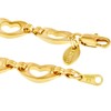 LIFETIME JEWELRY Flat Heart Link Anklet for Women 24k Gold