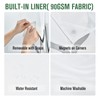 Yiatn No Hook Needed White Shower Curtain with Snap in