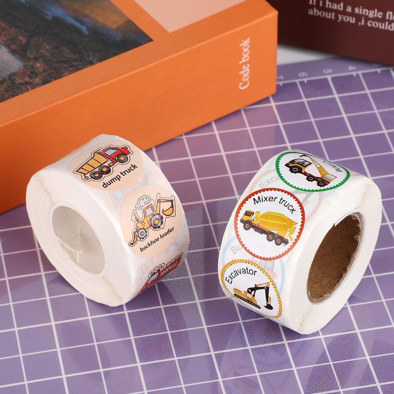 1000pcs Car & Truck Stickers for Kids, 1 Inch Cartoon