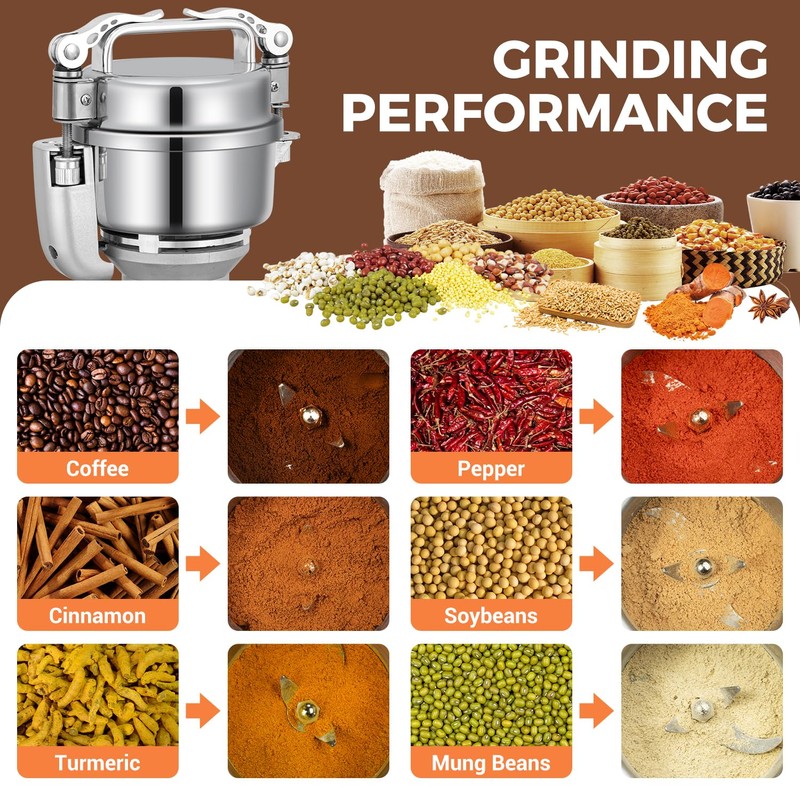 LEEVOT Grain Mill 150g Commercial Spice Grinder Electric 650W Stainless