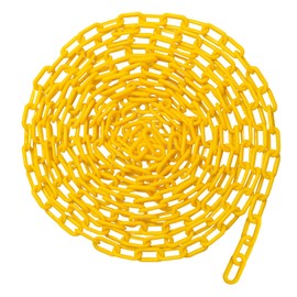 SEVSTATWK Yellow Plastic Chain 25ft, 1.42" Link, High Visibility Plastic Chain Barrier for Crowd Control, Parking Lot, Driveway, Construction, Fence, Indoor & Outdoor