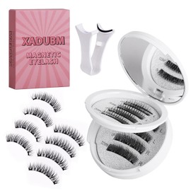 (2 Pair) KS01-4 Newly Upgraded Soft Magnetic Eyelashes - Natural Look, Reusable with Applicator, Glue-Free Magnetic Lashes Kit for Effortless Wear & Removal