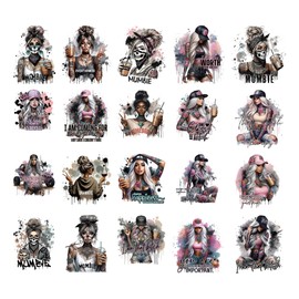 Dtf Shirt Transfers Ready Press - 20 Pcs Iron on Transfers African American Women Heat Transfer Vinyl Patches Decals for T-Shirts Black Girl Clothes Bag Pillow DIY Decor