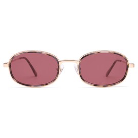 Appassal Retro Oval Sunglasses for Women Men Trendy Round Y2k Sunnies AP3681,Silver/Wine
