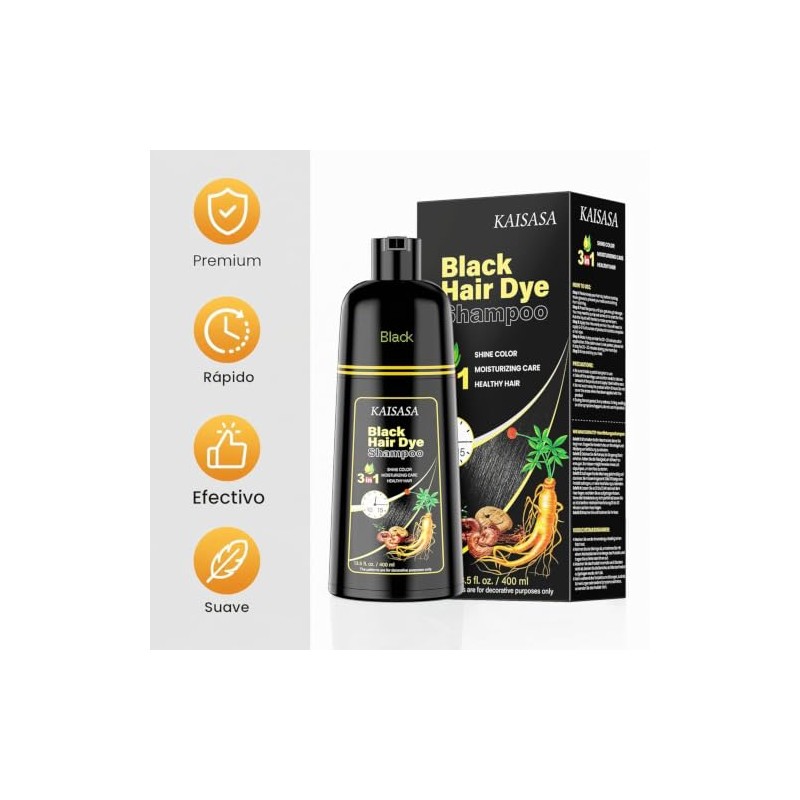 Hair Dye Shampoo Canas Tinte Black