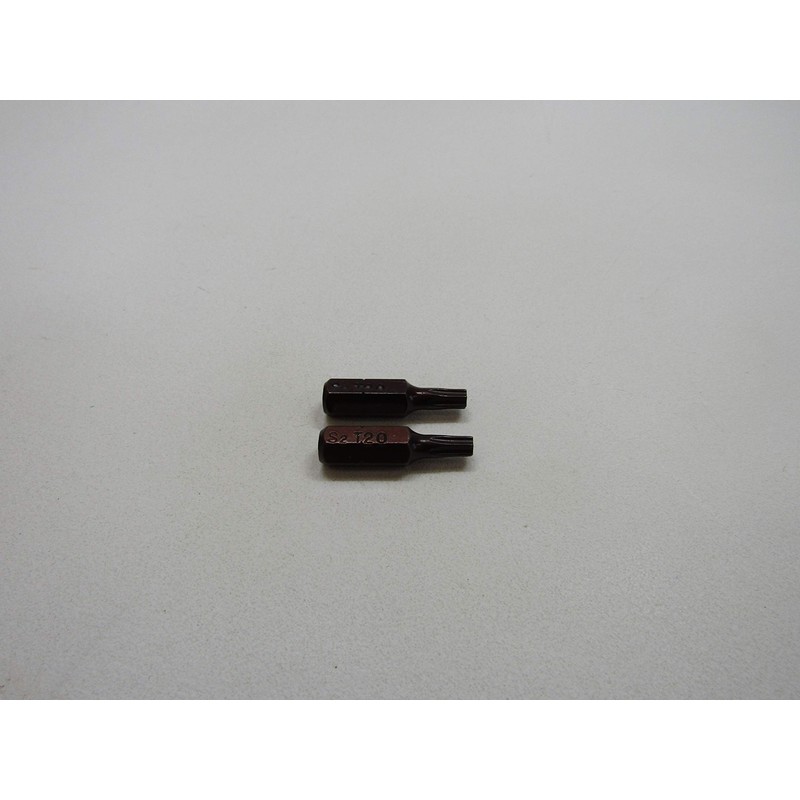 2x T20 Torx Security 25mm 1/4" Hex Shank Screwdriver Bit