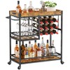 Lifewit Bar Cart, Home Bar Serving Cart, 3 Tier Drink