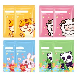 8 PCS Kids Face Masks,Face Masks for Kids,Hydrating Kids Face Masks for Girls,Nourishing Animal Printed Sheet Face Masks,Moisturizing and Repairing,Deep Moisturizing,Suitable for All Skin Types