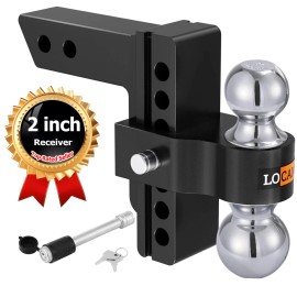 LOCAME Adjustable Trailer Hitch 2-Inch Receiver 6-Inch Drop/Rise Tow Hitch Heavy Duty