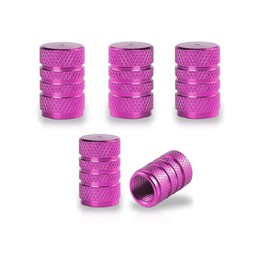 5 Pcs Tire Valve Stem Caps, Aluminum Tire Valve Cap Set, Universal Stem Covers for Cars Trucks Motorcycles SUVs and Bikes (Purple)