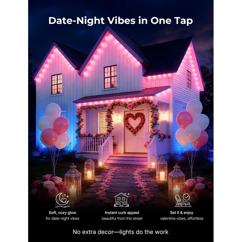 Smart 100FT Permanent Outdoor Lights, RGB LED Lights Outside with