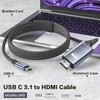 APCUWCQ USB C auf HDMI Kabel 4K@60Hz 2M Geflochtener USB