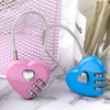 3Pcs Pink Heart Combination Locks, Luggage Locks, Cute Locker Code