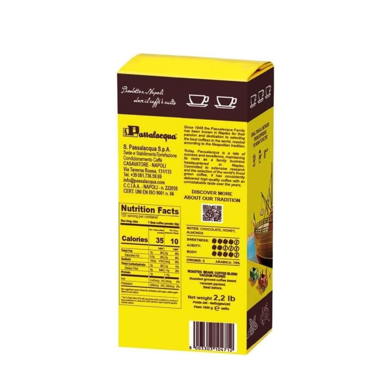 Passalacqua Cremador Whole Bean - 70% Arabica Premium Medium Dark