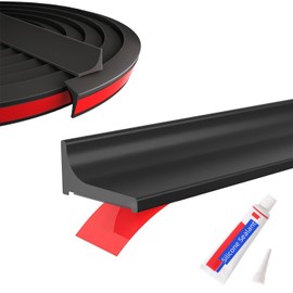 DLYYPLUS Shower Threshold Water Dam Barrier 39", Silicone Sealant Included, Collapsible Self-Adhesive Water Blocker, Shower Door Water Stopper for Floor Bathroom Kitchen Bathtub Sink