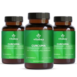 Vitabay Turmeric Capsules High Dose - 270 Vegan Tablets with 500 mg Curcuma & Piperine - Curcumin Extract - Curcumin Supplement - 1 Capsule Daily