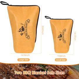 Dual-Size BBQ Meat Resting Blanket Blanket Combo (21” & 15”), Insulated Reusable Thermal Cover for Juicy Steak, Brisket, Heat-Resistant & Waterproof Portable Grill Accessories for Camping, Picnics